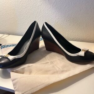 Tory Burch Black and White Women's Wedge Shoes never worn
